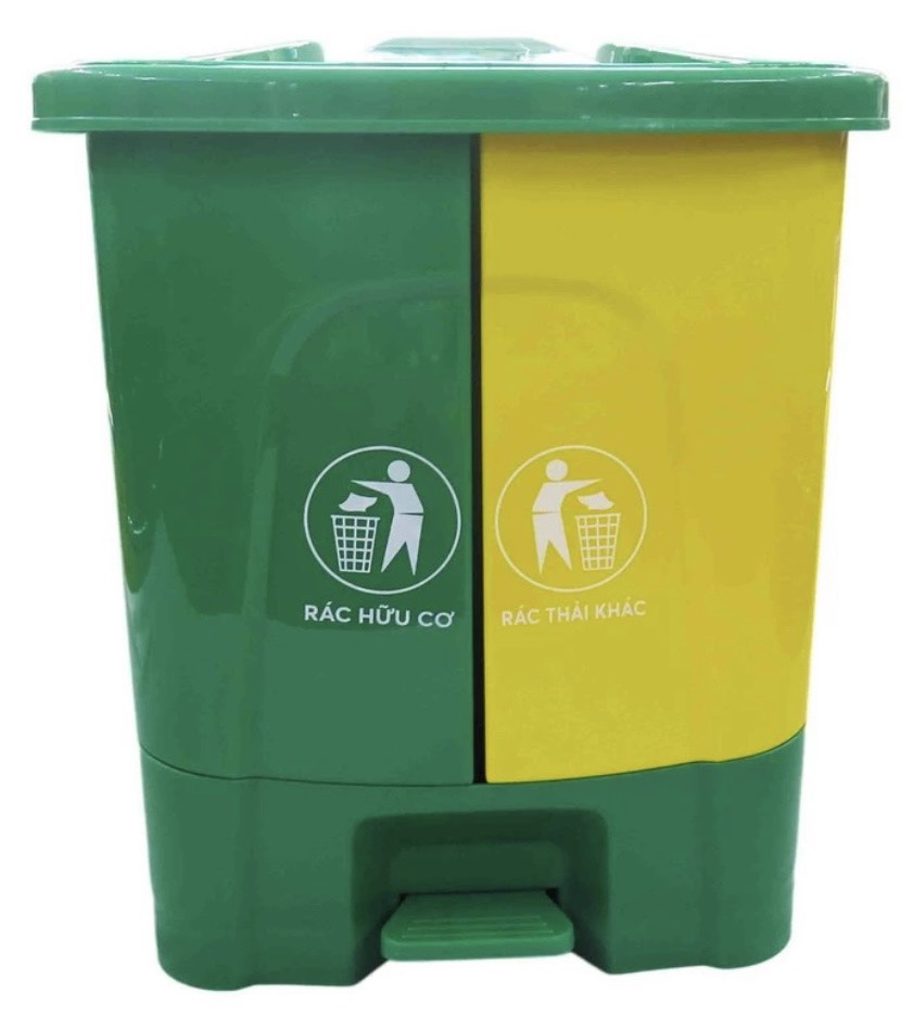 Thùng Rác 2 Ngăn Phân Loại 40 Lít - Máy Vệ Sinh Công Nghiệp Bình Dương